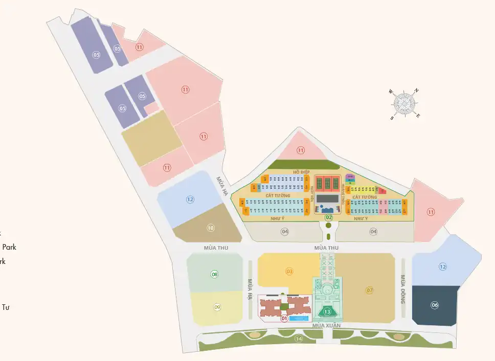 Mặt bằng phân khu trong khu đô thị Hanoi Garden City, nơi triển khai dự án Imperia Hanoi Garden City