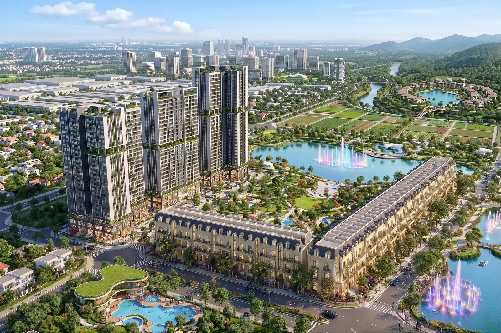 Phối cảnh khu đô thị Forestia Park của MIK Group tại Phố Nối, Hưng Yên